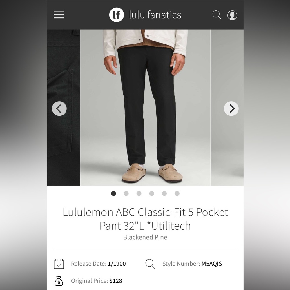 Lululemon ABC Classic-Fit 5 Pocket Pant Utilitech Black